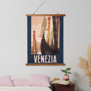 Reise-Kunst Venezia Venedig Italien Venedig Gondel Wandteppich Mit Holzrahmen