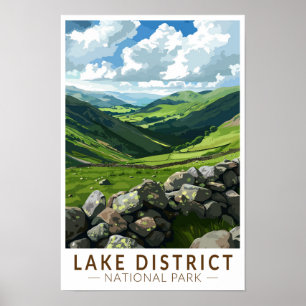 Reise Kunst Vintage Lake District Nationalpark Poster
