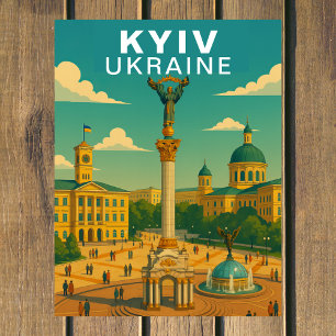 Reise Kyiv Ukraine Zentrales Platz Postkarte