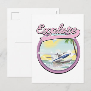 Reise Logo erkunden Feiertagspostkarte