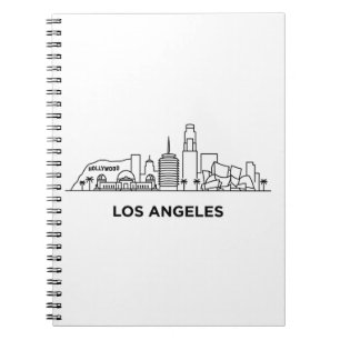 Reise Los Angeles Skyline Minimalistische Linienku Notizblock