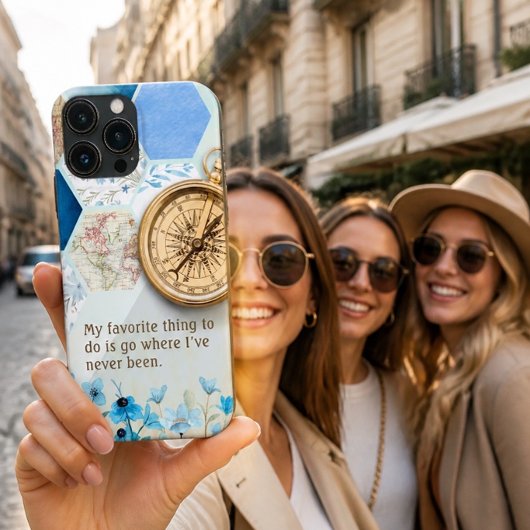 Reise-Lover | Goldener Kompass Case-Mate iPhone Hülle