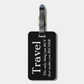 Reise macht Sie reicher Gepäckanhänger (Rückseite vertikal)