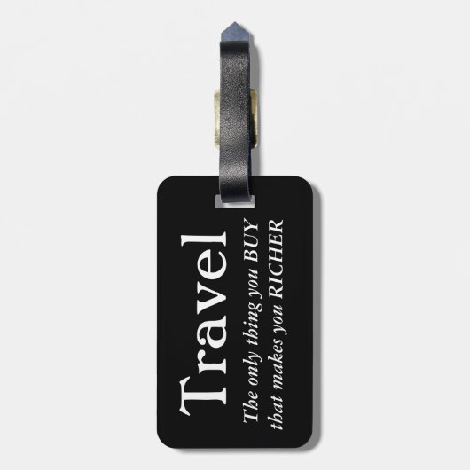 Reise macht Sie reicher Gepäckanhänger (Rückseite vertikal)