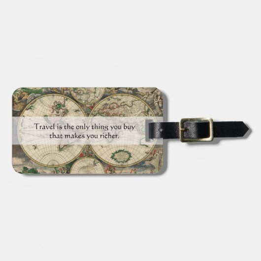 Reise macht Sie reicheres Zitat - kundengerecht Gepäckanhänger (Vorderseite horizontal)