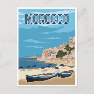 Reise-Marokko Vintage maroc Tourismus Marrakesch Postkarte
