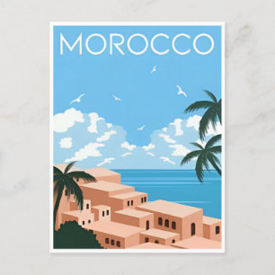 Reise-Marokko Vintage maroc Tourismus Marrakesch Postkarte