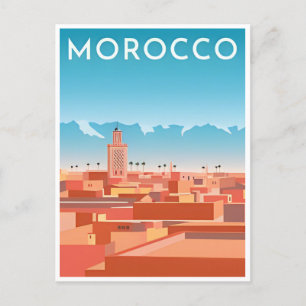 Reise-Marokko Vintage marokko tourismus marrakesch Postkarte