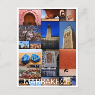 Reise-Marokko Vintage marokko Tourismus Marrakesch Postkarte
