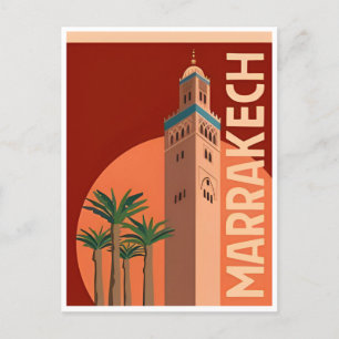 Reise-Marokko Vintage marokko Tourismus Marrakesch Postkarte