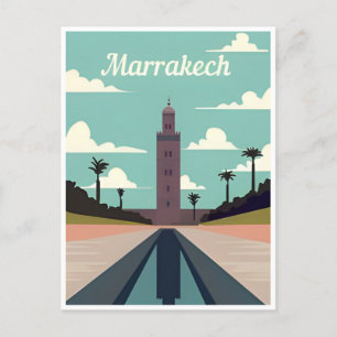 Reise-Marokko Vintage marokko Tourismus Marrakesch Postkarte