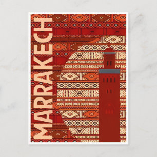 Reise-Marokko Vintage marokko Tourismus Marrakesch Postkarte