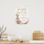 Reise Miss zu Mrs. Brautparty Begrüßungszeichen Poster (Küche)