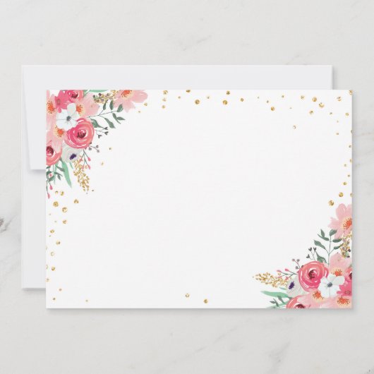 Reise Miss zu Mrs. Pink Floral Brautparty Einladung (Rückseite)