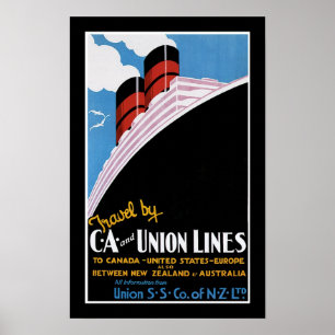 Reise mit CA und Union Lines Poster