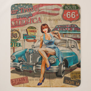 Reise mit dem Auto durch Amerika Vintage Poster. 6 Sherpadecke