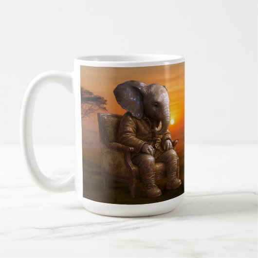 Reise mit dem eleganten Elefanten Kaffeetasse (Links)