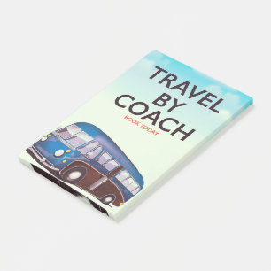 Reise mit dem Reisebus Britisches Reisebusplakat Post-it Klebezettel