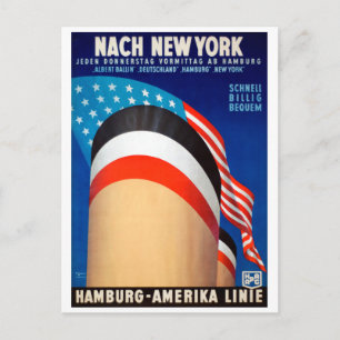 Reise mit dem Vintage-New-York-Kreuzfahrtschiff Postkarte