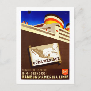 Reise mit dem Vintage-Ozeandampfer Kuba Mexiko Kre Postkarte
