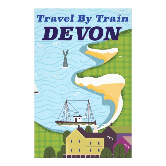 Reise mit dem Zug Devon Fotodruck (Vorne)