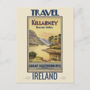 Reise mit dem Zug durch Killarney Irland Vintage Postkarte