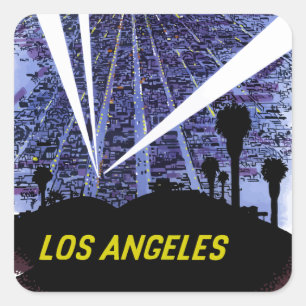 Reise mit der Fluggesellschaft Los Angeles im Vint Quadratischer Aufkleber