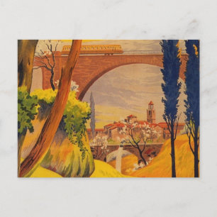 Reise mit der Vintage-Französischen Eisenbahn Postkarte