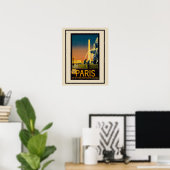 Reise mit der Vintage Paris Springbrunnen Eisenbah Poster (Heimbüro)