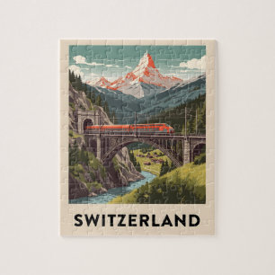 Reise mit der Vintage-Schweizer Alpenbahn Puzzle