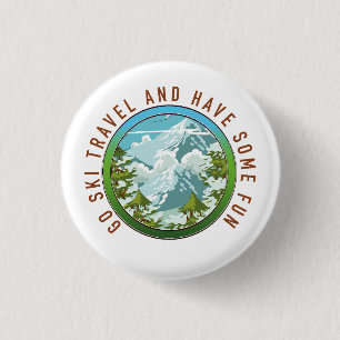 Reise mit Go Ski und hab Spaß Reise Logo. Button