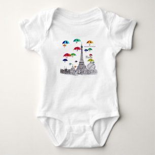 Reise mit Regenschirmen Baby Strampler