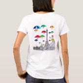 Reise mit Regenschirmen in Paris T-Shirt (Rückseite)