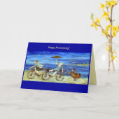 Reise mit Tandem Fahrrad Jubiläum Karte (Gelbe Blume)