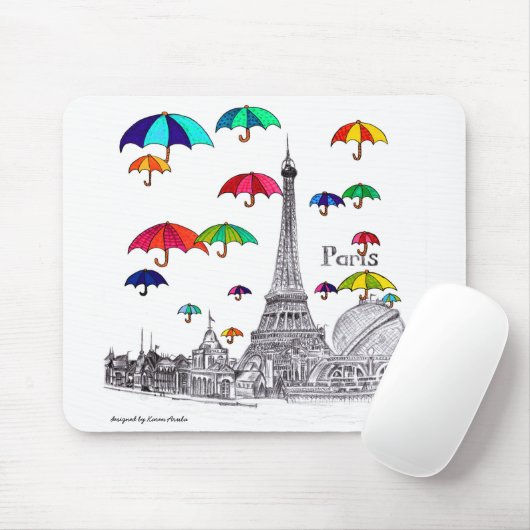 Reise mit Turm Regenschirm-Paris Effiel Mousepad (Mit Mouse)