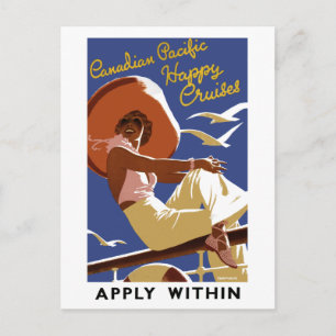Reise mit Vintage Canadian Cruise Line Postkarte