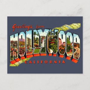 Reise mit Vintage-Grüßen aus Hollywood Postkarte