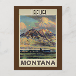 Reise Montana, Vintage-Plakat, Postkarte