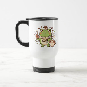 Reise-Mug Süßer Frosch-Bohnen-Löffel-ClipArt-Desig Reisebecher