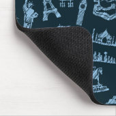 Reise-Muster im Blues-Muster Mousepad (Ecke)