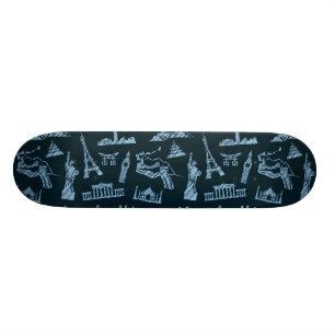 Reise-Muster im Blues-Muster Skateboard