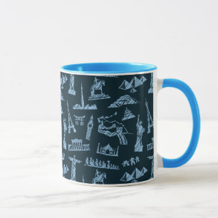 Reise-Muster im Blues-Muster Tasse