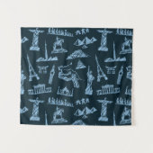 Reise-Muster im Blues-Muster Wandteppich (Vorderseite (Horizontal))