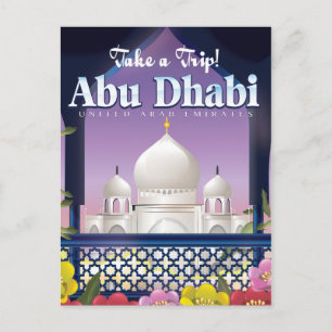 Reise nach Abu Dhabi Vintage-Reiseposter Postkarte