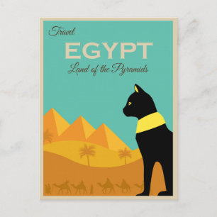 Reise nach Ägypten Retro-Pyramiden Katze Vintage Postkarte