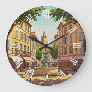 Reise nach Aix-en-Provence Frankreich Große Wanduhr