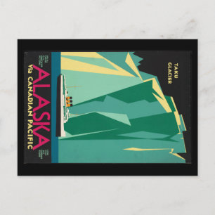 Reise nach Alaska mit Vintage Taku-Gletscher-Kreuz Postkarte