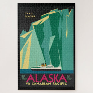 Reise nach Alaska mit Vintage Taku-Gletscher-Kreuz Puzzle