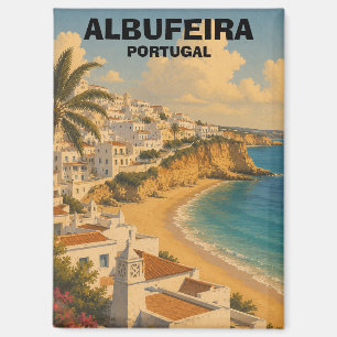 Reise nach Albufeira Portugal Algarve im Vintage-S Magnet