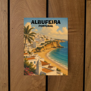 Reise nach Albufeira Portugal Algarve im Vintage-S Postkarte